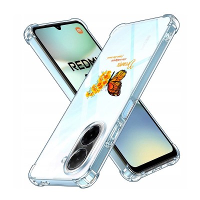 Husa antisoc pentru xiaomi redmi a5 4g - airbag tpu, col&amp;Egrave;uri ranforsate- butterfly galben foto
