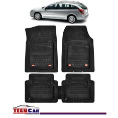 Covorase Auto TeamCar&reg; Tip Tavita Compatibile Renault Laguna II (2001-2007) Negru Material Rezistent