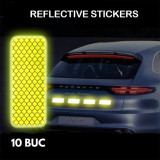 Set 10 buc sticker reflectorizant DREPTUNGHI (10 buc, 3cm x 8cm), 4World