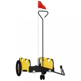 Remorca de bicicleta, galben, textil oxford si fier