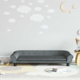 vidaXL Canapea pentru copii, gri &icirc;nchis, 100x50x26 cm, catifea