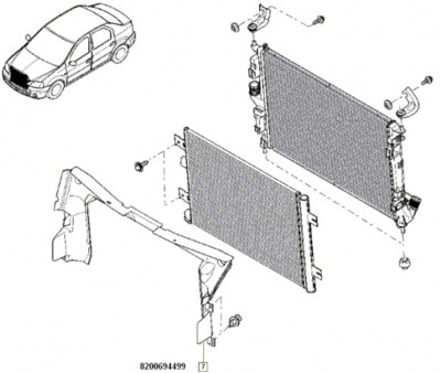 Deflector aer radiator model benzina cu AC Logan / Sandero 1.4/1.6/1.6 16V 09-11 foto