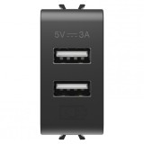 Priză 2xUSB 3A 1M negru Chorus &ndash; GEWISS | GW12447