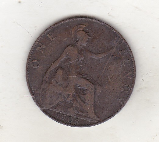bnk mnd Marea Britanie Anglia 1 penny 1908