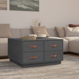 VidaXL Măsuță de cafea, gri, 80x80x45 cm, lemn masiv de pin 821519