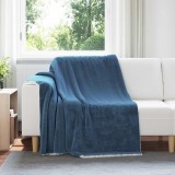 vidaXL Pătură Fleece Molton moale 150x200cm, Albastru Marin, calduroasă, ușoară, decorativă, pentru canapea și pat