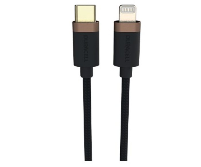 ​Cablu USB-C to Lightning 1m 480Mbps Duracell USB9012A