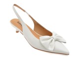 Pantofi eleganti IMAGE albi, 4H077, din piele naturala