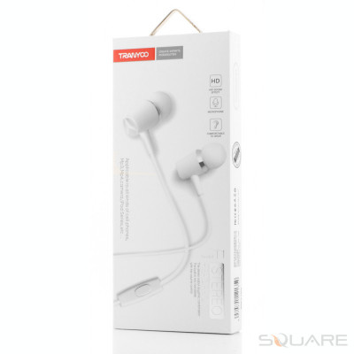 Audio Tranyoo, T1, In-Ear Headphones, 1.2m, White, Jack 3.5 mm foto