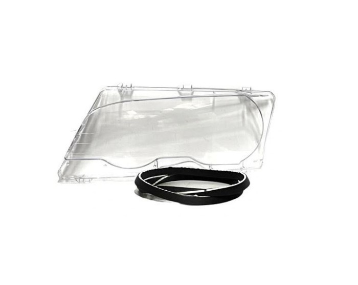 Dispersor far, geam BMW Seria 3 (E46), COUPE/CABRIO, 05.1999-03.2003, TYC, fata, partea stanga, din plastic; cu garnitura;