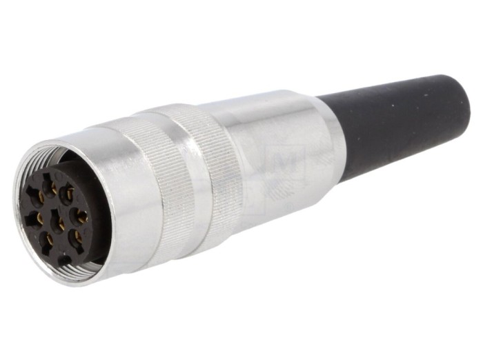 Conector M16 mamă drept, 8 pini