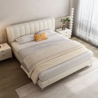 Pat Minelli 160x190 cm Tapitat Catifea Nuanta Crem Somiera Inclusa (cod RC65) foto