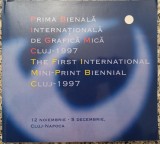 Prima bienala internationala de grafica mica Cluj 1997// dedicatie Horvath Ioan Bugnariu pentru Ion Caramitru