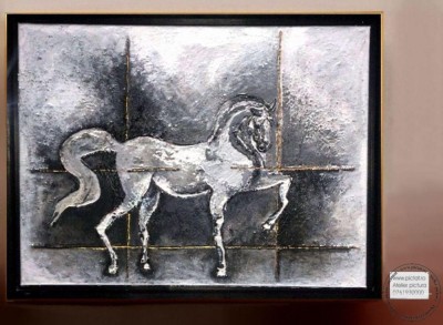 TABLOURI PICTATE MANUAL TABLOU PICTAT TEHNICA CUTIT TABOU CAL ALB 72X52CM foto