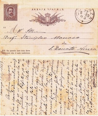Italy 1889 Postal History Rare Old postcard postal stationery CORENZO D.408 foto