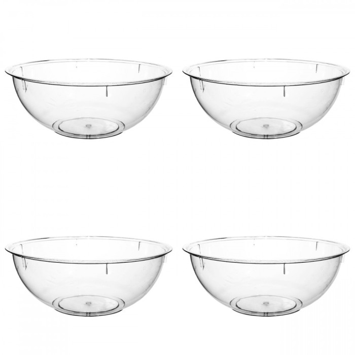 Set boluri, 4 piese, 5 l, Plastic, Transparent