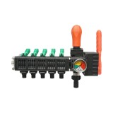 Distribuitor pentru erbicidator cu 5 cai si manometru cu glicerina 25 bar