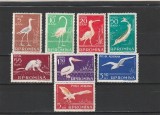 ROMANIA 1957 LP 448 FAUNA DIN DELTA DUNARII SERIE MNH