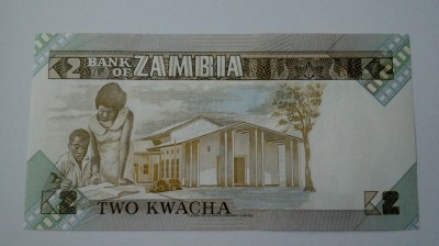 BANCNOTA Zambia 2 kwachs unc foto