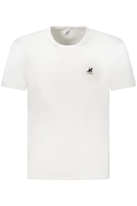 U.S. Grand POLO Tricou barbati simplu cu logo brodat, alb, M