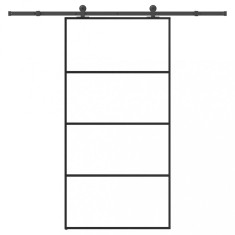 vidaXL Ușă glisantă cu set feronerie 102,5x205 cm sticlă ESG/aluminiu