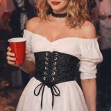 Curea Corset Gothic cu Dantela Neagra, CMCLASS