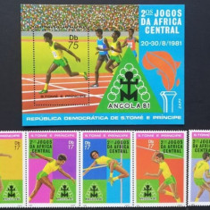 Sao Tome 1981 - Sport, serie+colita neuzata
