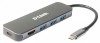 HUB extern D-LINK,porturi 3xSuperSpeed USB 3.0,1xUSB-C with data sync &amp;amp; PD-60W,1xHDMI 4k,Dual-Slot SD/microSD/SDHC/SDXC Card Reader,conec USB Type