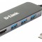HUB extern D-LINK,porturi 3xSuperSpeed USB 3.0,1xUSB-C with data sync &amp;amp; PD-60W,1xHDMI 4k,Dual-Slot SD/microSD/SDHC/SDXC Card Reader,conec USB Type
