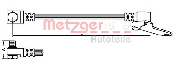 Conducta / cablu frana FORD TRANSIT bus (FD, FB, FS, FZ, FC) (2000 - 2006) METZGER 4112545