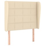 Cumpara ieftin Tablie de pat cu aripioare, crem, 103x23x118/128 cm, textil
