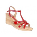 Sandale dama din piele naturala lacuita cu platforme - S51RLAC
