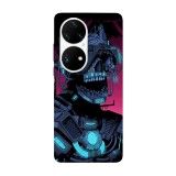 Husa compatibila cu Huawei Nova 8i model Cyberpunk Skull, Silicon, TPU, Viceversa, Transparent, Carcasa