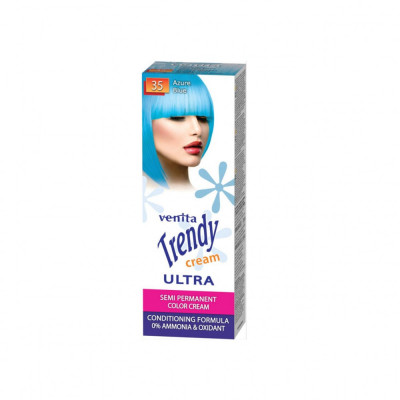 Vopsea de par semipermanenta, Trendy Cream Ultra, Venita, Nr. 35, Azure blue foto