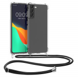 Husa Kwmobile pentru Samsung Galaxy S21 Plus, Silicon, Transparent, 57720.03, Textil, Carcasa