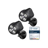 Lămpi exterioare cu senzor, lumină de siguranță wireless cu senzor de mișcare, 600 lumeni, 4 LED-uri, rezistentă la intemperii