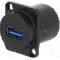Conector {{Tip conector}}, colier (2 orificii), pt. montare pe panou, SWITCHCRAFT - EHUSB3ACAB