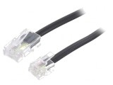 Cablu telefon plat RJ11/RJ45 6m negru