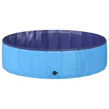 vidaXL Piscină pliabilă pentru c&acirc;ini albastru 120 x 120 x 30 cm PVC 3416321