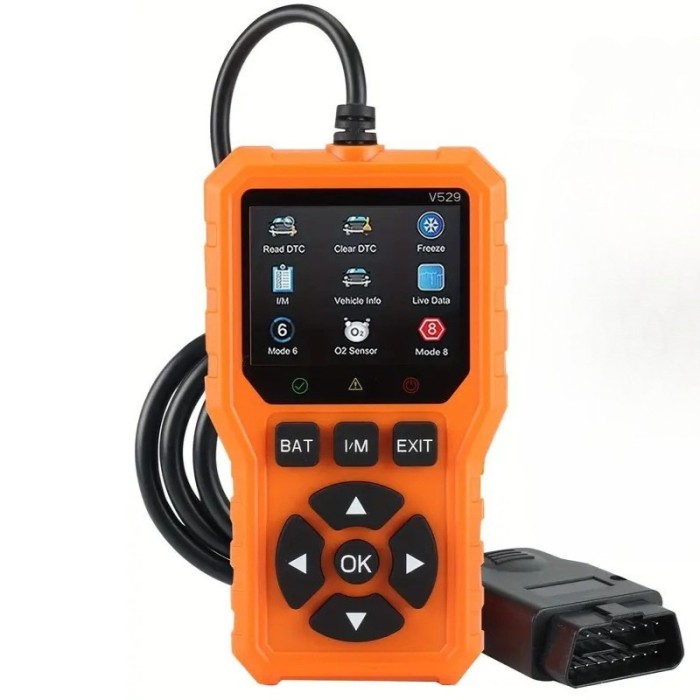 Tester auto OBD2 multifuncțional V529/V310, compatibil universal, 9 protocoale, afișaj color, diagnoză rapidă &ndash; 9 limbi