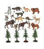 Set 19 figurine animale din zoo cu cutie de depozitare, multicolor