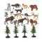 Set 19 figurine animale din zoo cu cutie de depozitare, multicolor