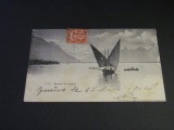 Carte Poștală Vintage Elveția - Barca de pe Lacul Geneva (cel mai probabil din perioada 1900&ndash;1940), Circulata, Printata