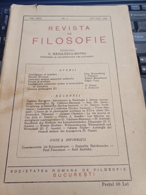 Revista de filosofie nr. 4/1938 foto