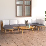 Cumpara ieftin Gossi set mobilier de gradina cu perne, 8 piese, lemn masiv acacia