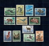 1956 - V&acirc;nătoarea, fauna, animale, serie dantelata stampilata