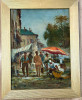 Tablou A Vando Nud in Piata pictura ulei pe pânză inramat 37x47cm, Scene gen, Altul
