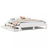 Cumpara ieftin Cadru de pat fara saltea, alb, 180x200 cm, lemn masiv pin