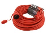 Prelungitor alimentare KEL 3x2,5mm2 25m 16A cu 1 priză roșie