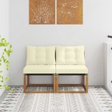 vidaXL 2 Bucată Canapea centrală pentru exterior 900605